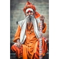 thumbnail image 2 of Louiz, Milton 17x24 Gold Ornate Wood Framed with Double Matting Museum Art Print Titled - Varanasi Guru, 2 of 4