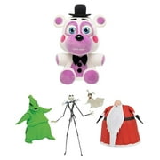 The Nightmare Before Christmas Deluxe Lighted Action Figure Box Set + Five Nights at Freddy's Pizza Simulator - Helpy Collectible Figure, Pack of 2