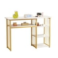 thumbnail image 3 of Marbled Nail Tech Desk | Open Shelves & Salon Storage | Professional Manicure Station, 3 of 8
