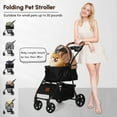 thumbnail image 4 of SKISOPGO Dog Strollers for Small Dogs Cats, No-Zipper Pet Strollers, Khaki, 4 of 7