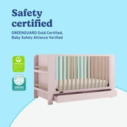 Graco Read-with-Me 4-in-1 Convertible Baby Crib with Drawer, Blush with Driftwood