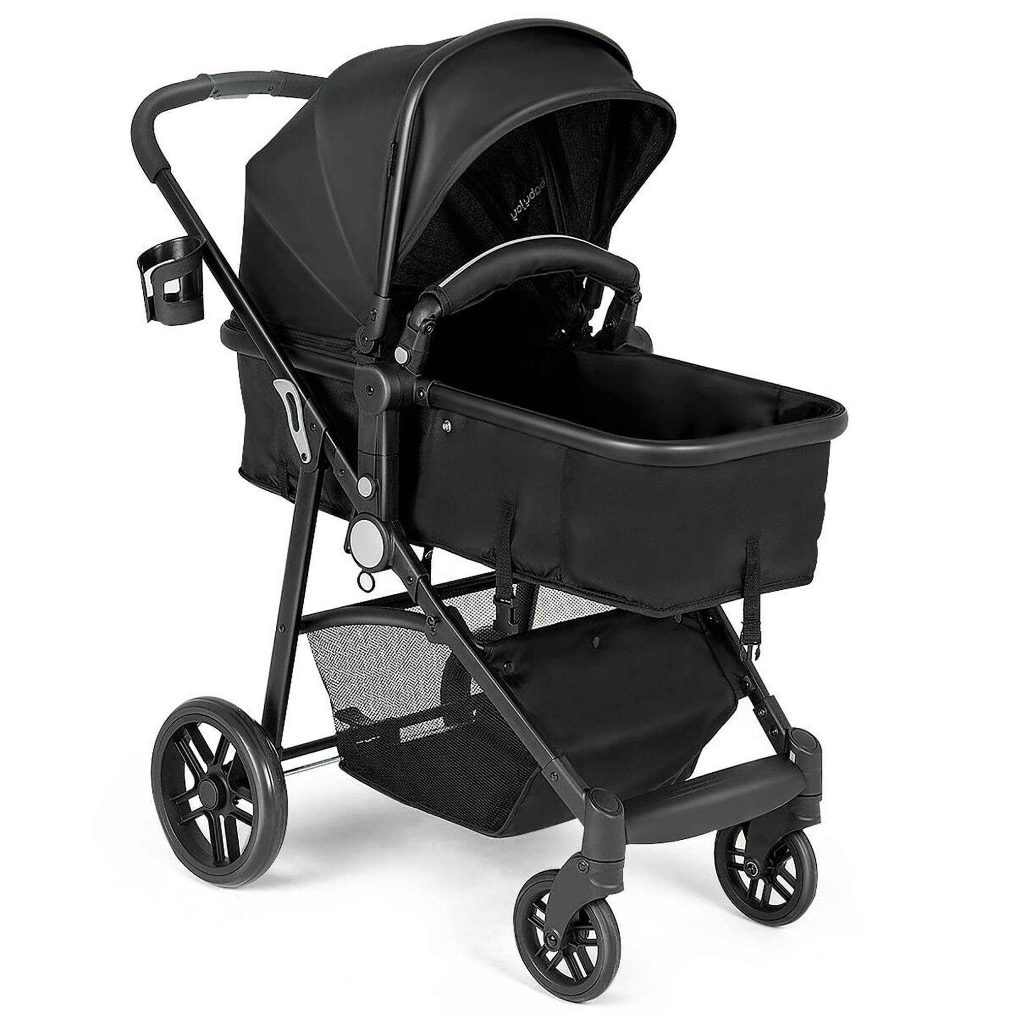 Aluminum 2-in-1 Foldable Toddler Stroller BABY JOY Baby Stroller Convertible & 