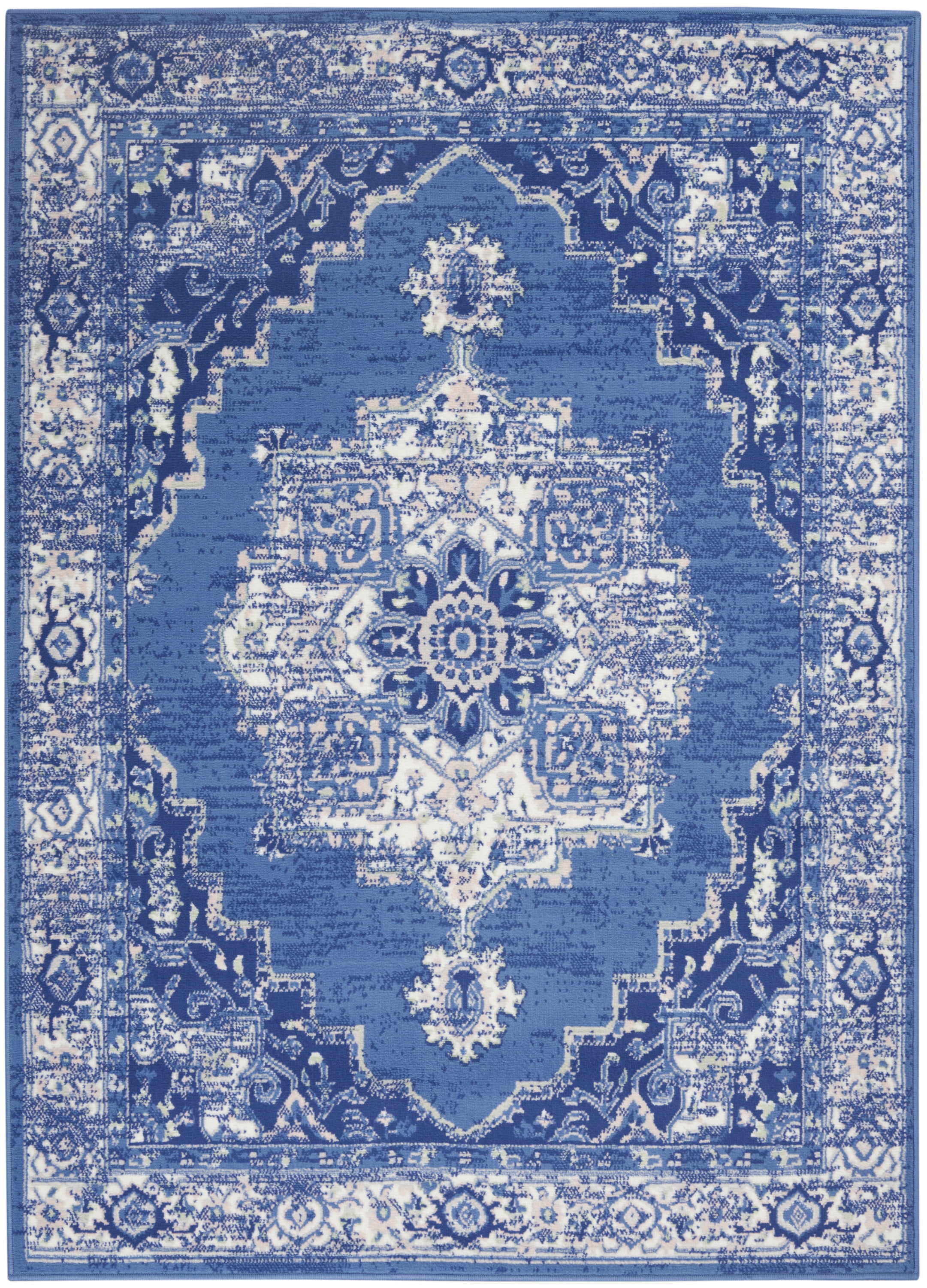 Nourison Whimsicle Persian Farmhouse Navy 4' x 6' Area Rug, (4' x 6')