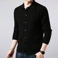 thumbnail image 4 of Mens Double Pocket Sweater Coat Solid Color Sweater Cardigan Coat, 4 of 7