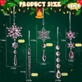 thumbnail image 3 of Crystal Snowflake Icicle Christmas Ornament Transparent Pendant Hanging Tree Decorations Simulated Ice Snow For Minimalist Holiday Style , 10pcs, Pink, 3 of 6