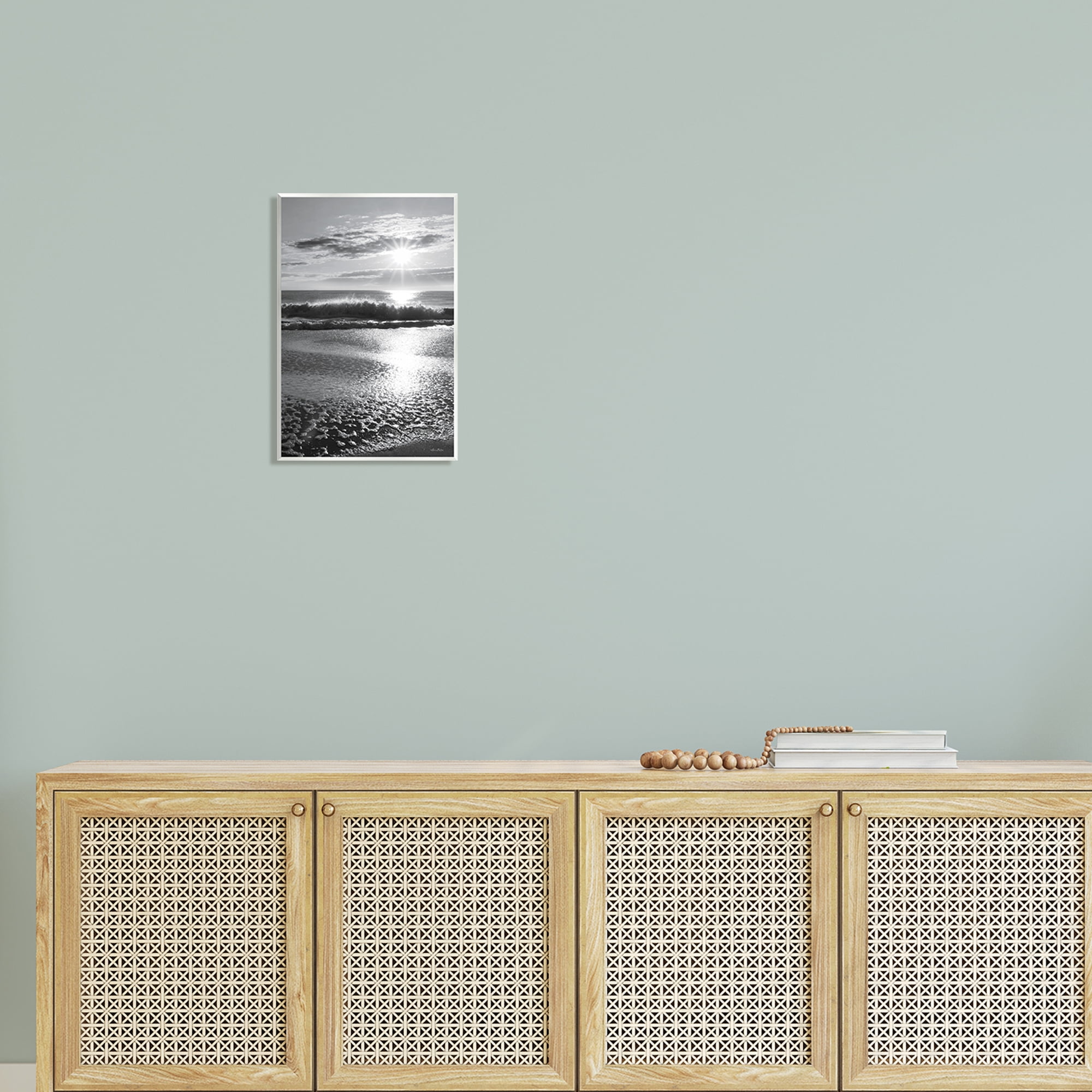 Stupell Shining Sun Beach Foam Reflection Landscape Photography Wall Plaque Unframed Art Print Wall Art
