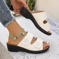thumbnail image 2 of Hoshose Summer New Womens Slide Sandals Solid Color Hook&Loop Non Slip Casual Dressy Beach Sandals Breathable, 2 of 6