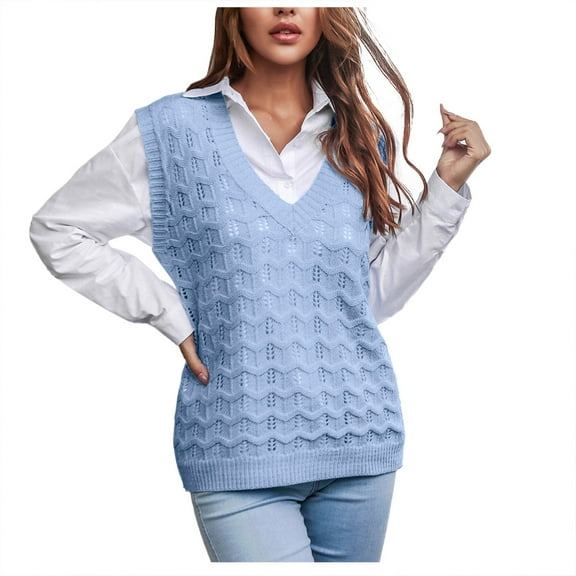 Vedolay Women Autumn Sweaters 2023 Oversized Pullover Sweaters Tops Blue,S