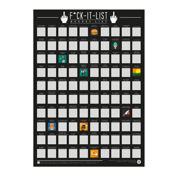 Gift Republic F*ck-it-list Scratch Off Bucket List Poster A2 Size