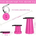 thumbnail image 2 of LZCKDPX Upgraded Collapsible Stool, 400lbs Max Weight, Lightweight But Sturdy, Portable Retractable Folding Telescoping Foldable Camping Stool for Adults Outdoor Fishing Hiking Travel BBQ,Pink, 2 of 7