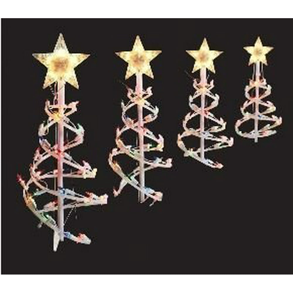 Multicolor 18in Spiral Tree Pathway Lights Christmas Lawn Yard