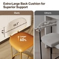 thumbnail image 4 of Summit Living Counter Height Bar Stool with Back Set of 2, 24.8" Modern PU Upholstered Bar Chair with Metal Frame, Yellow, 4 of 8