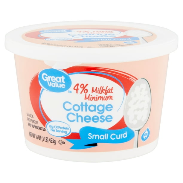 Great Value 4 Milkfat Minimum Small Curd Cottage Cheese, 16 oz