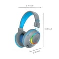 thumbnail image 3 of Bouanq Bluetooth Headphones Around-Ear Bass Gaming Headset Surround Sound Headphones With Noise Cancelling Microphone With Lights Headphones for Kids for School, 3 of 6