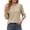 Khaki, variant on Womens Eyelet Blouses Casual Long Sleeve Shirts Dressy V Neck Fall Lace Tops with Decorative Button