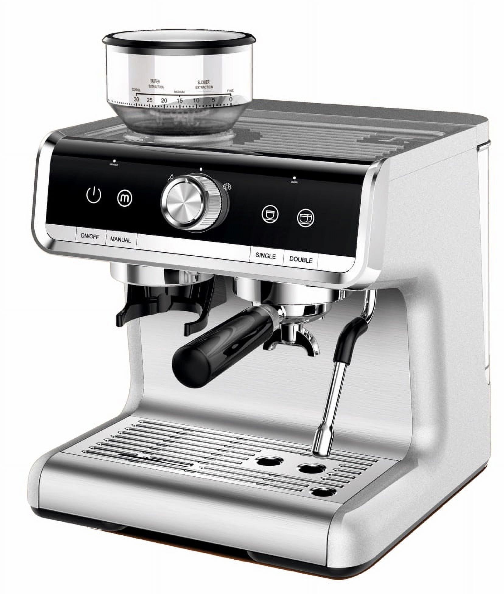 Tookss 20 Bar Semi-Automatic Espresso Coffee Machine with Grinder,2.8 L Water Tank,PID Temperature Control,Espresso Maker with Milk Frother Steamer Wand for Cappuccino, Latte, Macchiato