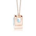 thumbnail image 2 of Angara Natural 0.7 Ct. Aquamarine Solitaire Pendant Necklace in 14K Rose Gold for Women with 18 Inches Chain, 2 of 8