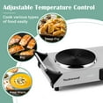 thumbnail image 3 of Techwood 1800W Stainless Steel Dual Hot Plate with Stay Cool Handles, Stainless Steel Hot Plate for Kitchen, Dorm, and Camping(Silver), 3 of 7