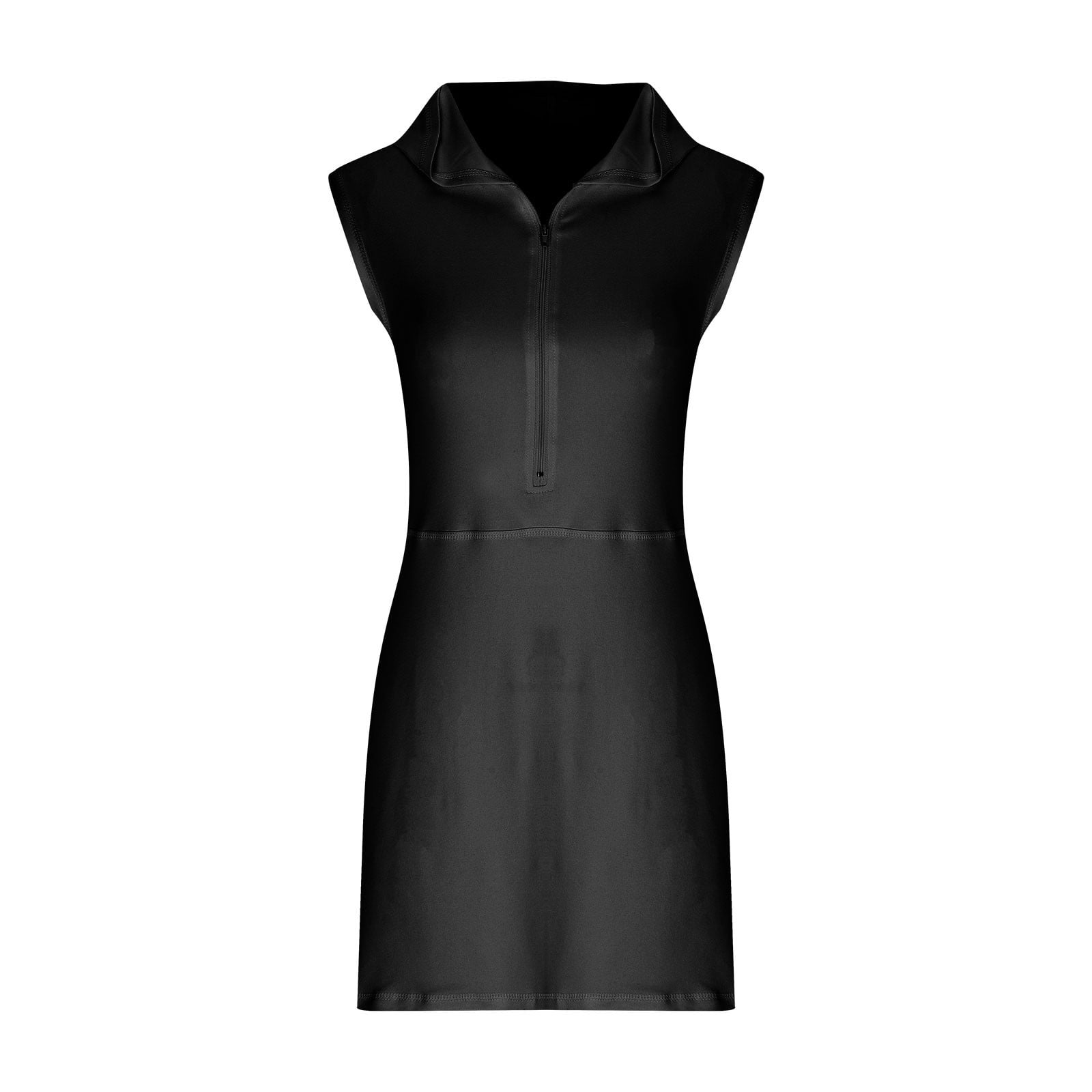Athletic Dress For Women Sevevn Women's Fitness Outdoor Casual Sleeveless Hoodie Half Zip Sports Mini Tennis Dress No Lining Sleeveless Crew Neck Dress