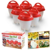 Egglettes Egg Cooker 6 Pack - Hard Boiled Eggs Without the Shell AS SEEN ON TV Egg Cups