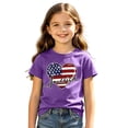 thumbnail image 4 of Curuila Toddler Girls T-Shirts Summer Crew Neck Hearts Print Short Sleeved Lightweight Fashion Casual Tops Purple Size 1-2 Years, 4 of 4