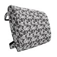 thumbnail image 1 of Monstera Lumbar Pillow, Classic Hawaiian Exotic Leaves Hibiscus Blooms Frangipani Aloha Island, Soft Back Cushion for Office Chairs with Adjustable Straps, 14" x 13", Charcoal Grey White, by Ambesonne, 1 of 7
