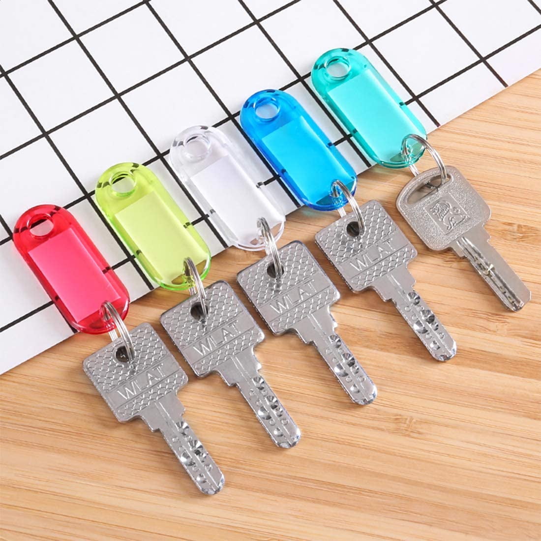 70 pcs white key fob holder plastic luggage key fob with K