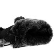 thumbnail image 6 of Suede Women Fingerless Gloves Faux Fur Warm Wrist Half Finger Driving Texting Winter Fuzzy Cold Weather Warmer Mitten, 6 of 7