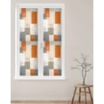 thumbnail image 2 of Window Privacy Film Abstract Orange Grey Stained Glass Window Film Decorative Sun Block Window Cover Vintage Simple Geometric Textured Window Clings Static Adhesive Sticker for Bathroom 23.6"x78.7", 2 of 7