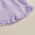 thumbnail image 4 of Hiijoy Toddler Girl Gingham Plaid Shorts Elastic Waist Ruffle Lightweight Shorts, Sizes 3-4T, 4 of 6