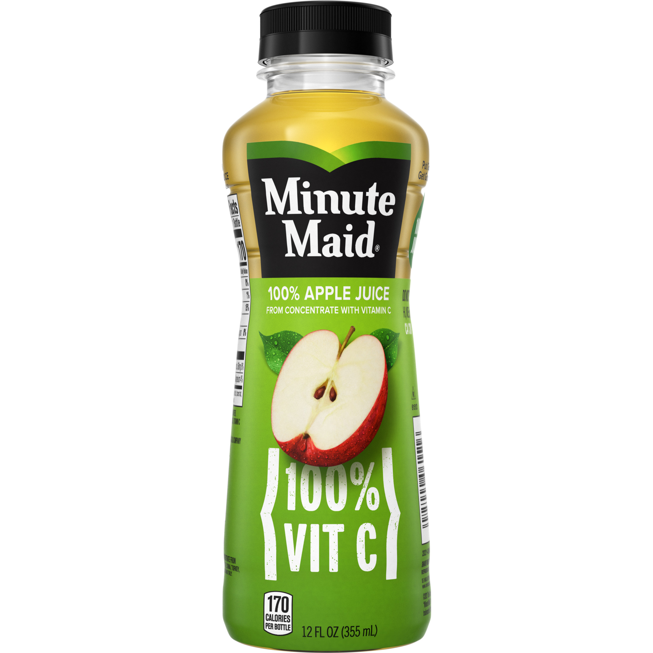 Minute Maid 100% Vitamin C Apple Fruit Juice, 12 fl oz Bottle - image 5 of 8