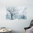 thumbnail image 1 of Apartment Decor Tapestry, Winter Theme A Tree without Leaves in the Snowy Forest and Flying Birds, Wall Hanging for Bedroom Living Room Dorm Decor, 60W X 40L Inches, Grey White, by Ambesonne, 1 of 2