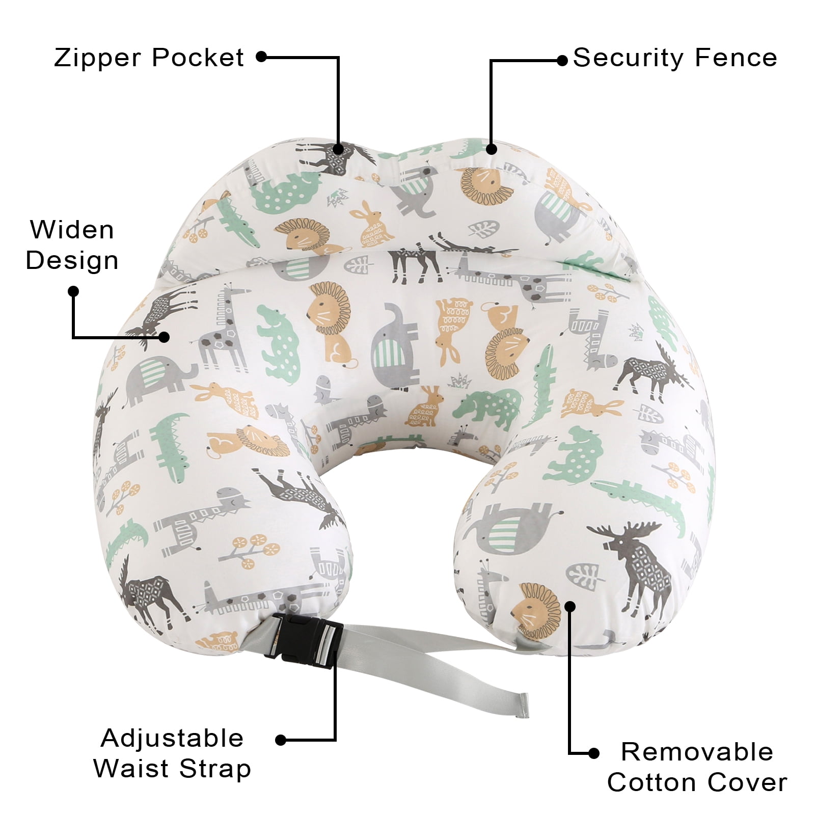 BATTOP Nursing Pillow for Breastfeeding,Plus Size Breastfeeding Pillows for Mom with Adjustable Waist Strap,Extra Pillow on Top for More Support for Mom