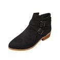 thumbnail image 2 of Willtoo Women's Boots Strap Block Heel Ankle Boots Closed Toe Stacked Heel Booties Shoes, 2 of 5
