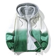 thumbnail image 1 of Men's Stitching Drawstring Hooded Slim Fashion Jacket Coat Outwear RXIRUCGD Vert, Taille: S, 1 of 5