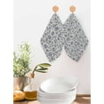 thumbnail image 2 of Light Blue Floral Kitchen Dish Towels for Drying Dishes Set of 2, Rustic Vintage Flowers Botanical Spring Waffle Weave Microfiber Hand Tea Bathroom Towels Quick Dry & Absorbent Towel 12x12, 2 of 7