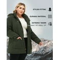 thumbnail image 5 of Soularge Women's Plus Size Winter Coat Warm Puffer Coat Jacket Winter Jacket Army green 5X, 5 of 8