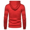 thumbnail image 3 of Gerichy Men's Full Zipper Pullover Hoodies Long Sleeve Drawstring Casual Hooded Sweatshirts Lightweight Loose Fit Crewneck Pullover Sweatshirts with Pockets Red,XL, 3 of 3