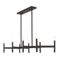 Livex Lighting Copenhagen Eight Light Linear Chandelier - Brushed Nickel, Modern Industrial