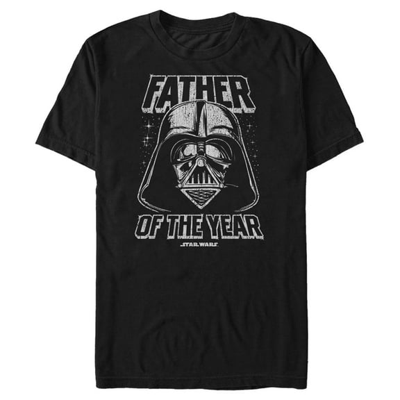 Men's Star Wars Distressed Darth Vader Father of the Year Graphic Tee Black X Large