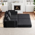 thumbnail image 5 of Eyisean 72.4" Chenille Modular Sectional Sofa, 2 Seater Convertible Loveseat Sofa Bed with Storage Pocket & Cushion, Anti-Slip, Comfy Floor Boneless Couch for Living Room, No Assembly Required, 5 of 21