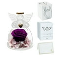 thumbnail image 2 of Gifts for Mom Birthday, Glass Angel With Real Preserved Rose Inside, Valentine's Day/Mother's Day Gift, Purple Forever Flowers Gift for Grandma Wife Girlfriend, 2 of 8