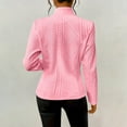 thumbnail image 4 of WTOBBY Women's Solid Color Short Cardigan Coat with Long Sleeve Button Front, Casual Lightweight Jacket for Layering, Versatile Open Front Top for Daily Outfits,Pink M, 4 of 5