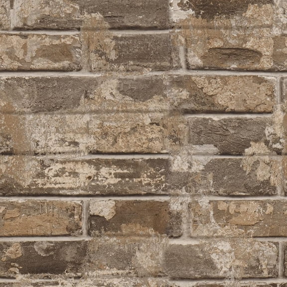 Faux Brick 3D Textured Peel And Stick Wallpaper Roll Vinyl 15.7 In x 118 In Brown