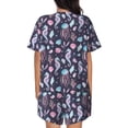 thumbnail image 3 of Kdxio Watercolor Marine Animals Print Pajamas Sets for Women Short-Sleeved Pjs with Lounge Shorts Two Piece Sleepwear S-4XL, 3 of 8