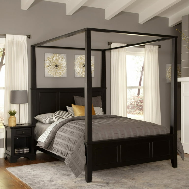Black canopy bed walmart sales