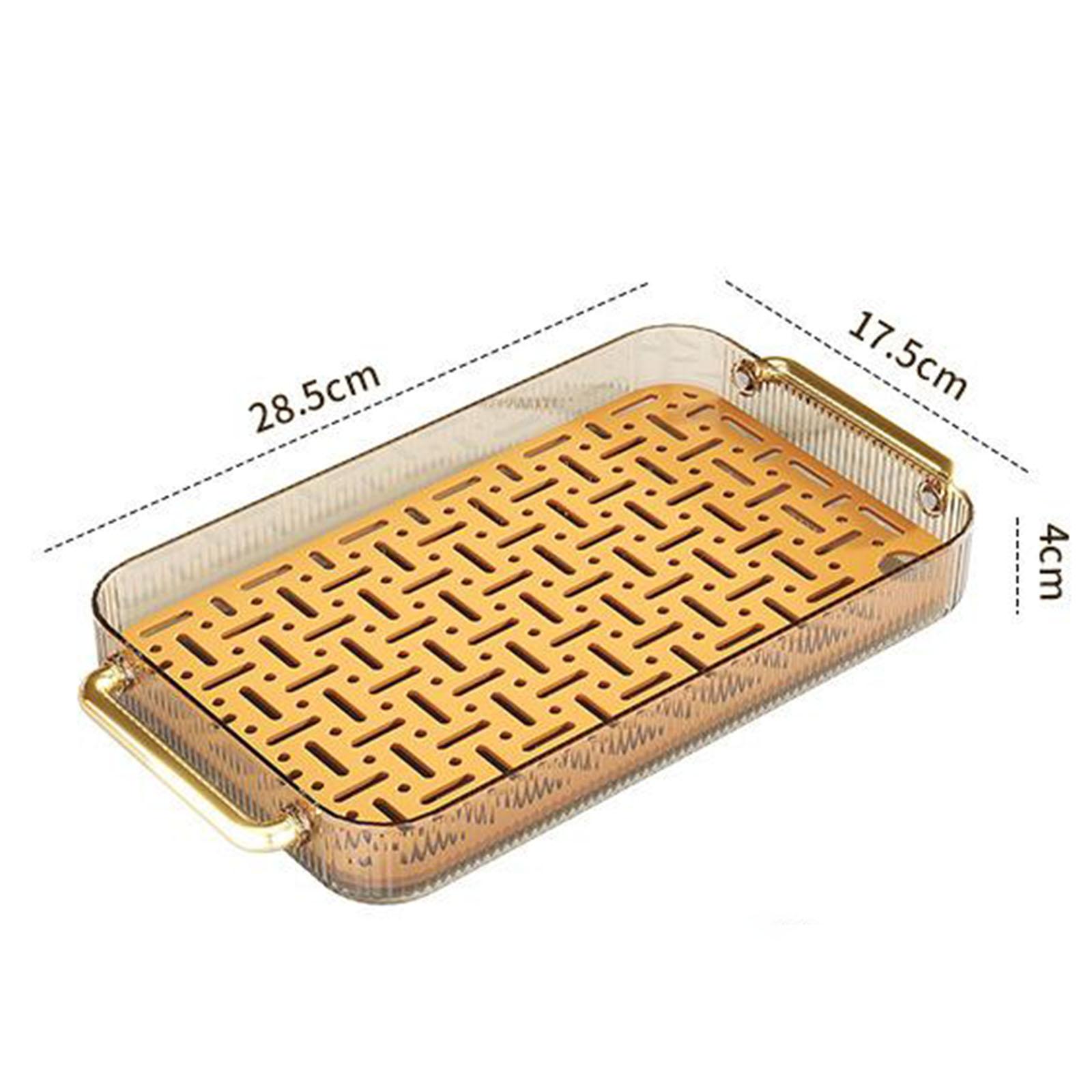 LotFancy Rustic Wood Serving Trays, Set of 2, Large Rectangle White Nesting  Food Trays with Metal Handles 