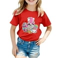 thumbnail image 2 of HNMKIU Easter Egg Bunny Graphic Tee For Toddler Kids Holiday Celebration T-Shirt Red,6-7 Years, 2 of 3