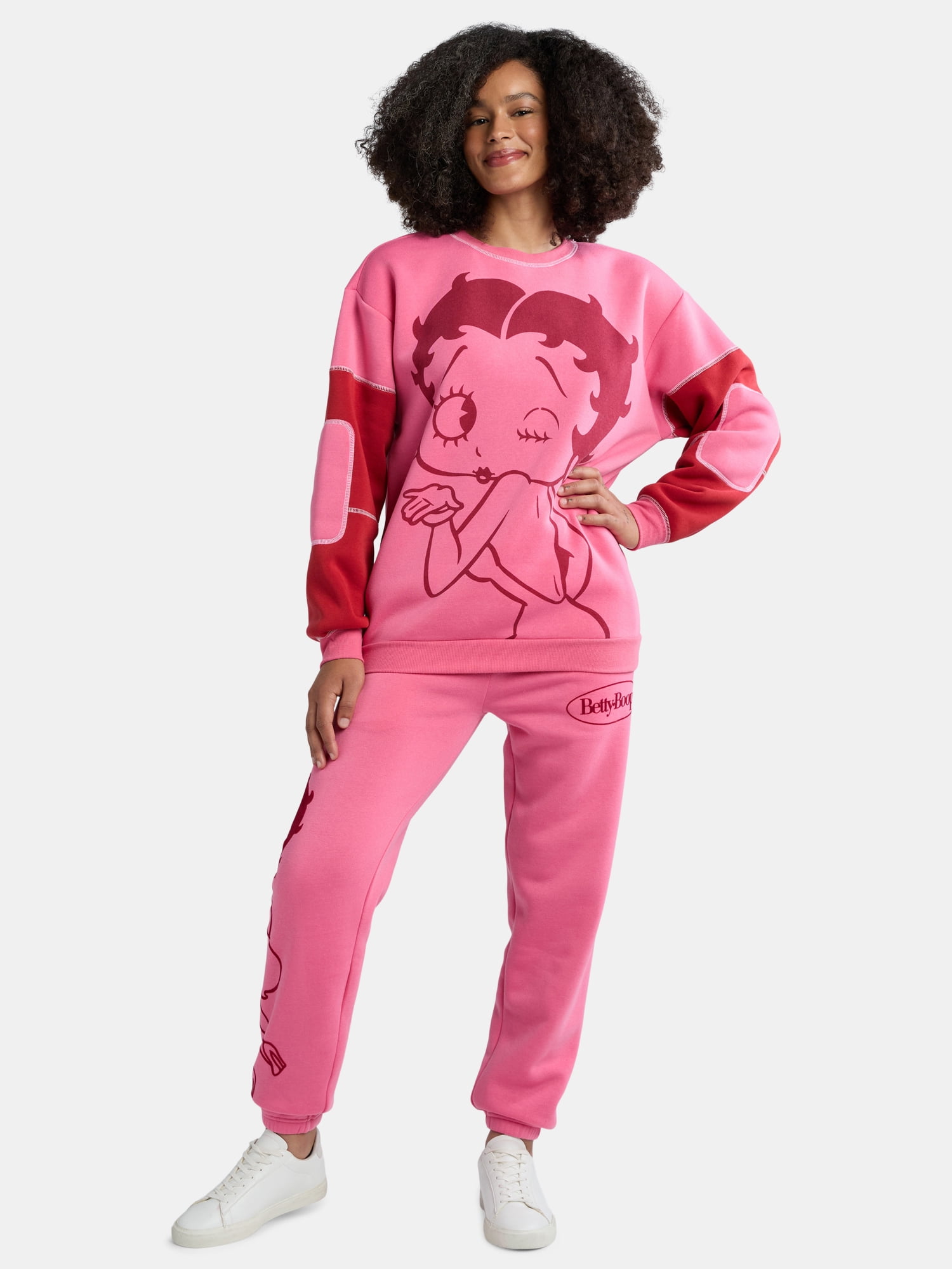 Betty Boop Women’s Colorblocked Graphic Sweatshirt, Sizes XXS-XXL