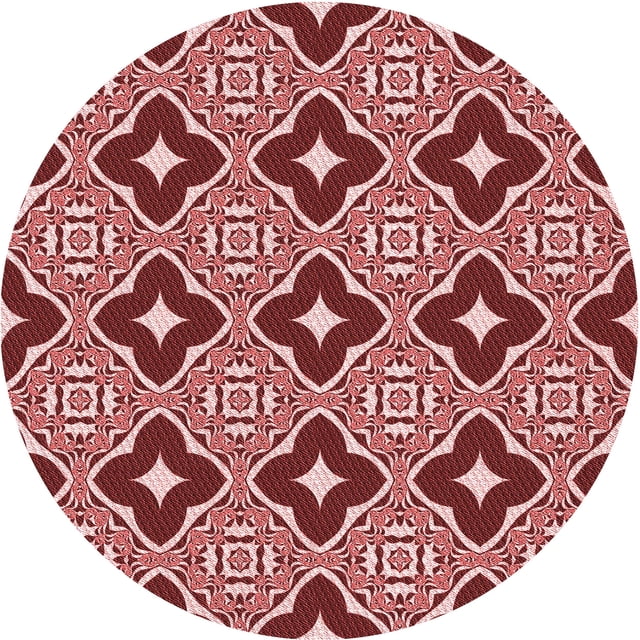Ahgly Company Tapis Rond Lavable en Machine Intérieur Transitionnel Rouge Tomate, 8 Pieds Rond
